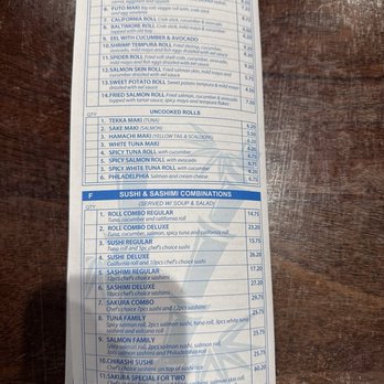 Sakura - Sushi menu - Steakhouses Near Me - Waldorf, Maryland Sakura - Sushi menu - Steakhouses Near Me - Waldorf, Maryland