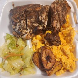 Cherry's Caribbean Palace - Jerk chicken and Mac and cheese