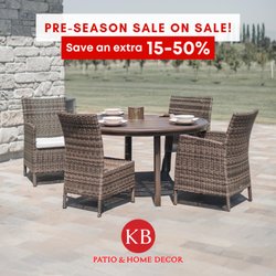 KB Patio & Home Decor - Transform your outdoor living spaces with KB Patio's Pre-Season Sale-on-Sale. Take an extra 15% to 50% off luxury furniture and decor.