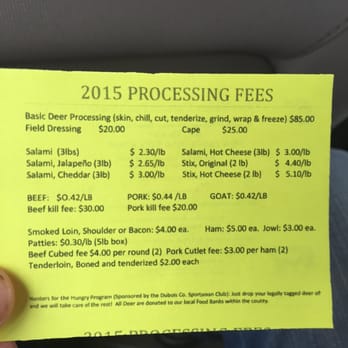 Ohio Valley Custom Processing - the price of the vehicle - Butcher Near Me - English, Indiana
