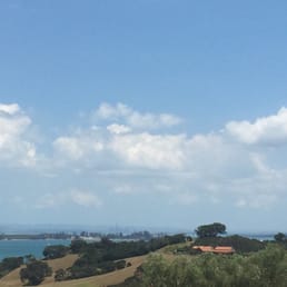 The extraordinary view out the restaurant at Cable Bay!