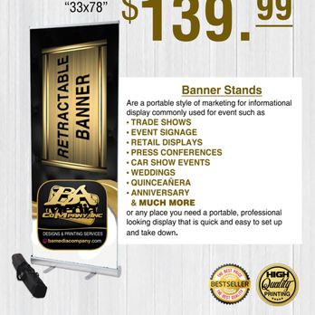 B.A Media Company - Retractable Banner Stand - Advertising Near Me B.A Media Company - Retractable Banner Stand - Advertising Near Me