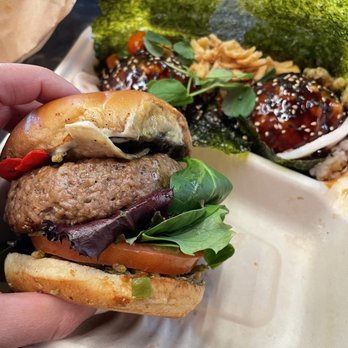 Naughty Buddha Burger - Lincoln - Naughty Buddha Burger and 1 Side (Bamboo Green Tea Rice) - Vegan Near Me - Lincoln, Nebraska Naughty Buddha Burger - Lincoln - Naughty Buddha Burger and 1 Side (Bamboo Green Tea Rice) - Vegan Near Me - Lincoln, Nebraska
