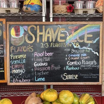 Lana's Cafe - Shave Ice flavors - Juice Bars & Smoothies Near Me - Kapaa, Hawaii