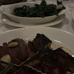 Porterhouse and spinach