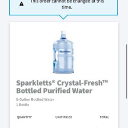 Sparkletts Water - The order Steve says doesn't exist. He tried to leave 6 bottles.