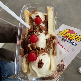 Andy's Frozen Custard - Turtle banana split - Ice Cream & Frozen Yogurt Near Me - Phoenix, Arizona
