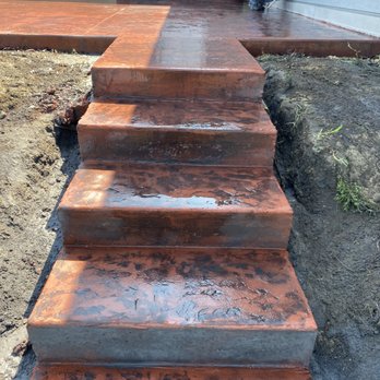 Winger Concrete & Construction - Stamped and colored patio and stairs - Masonry/Concrete Near Me - Edgerton, Wisconsin
