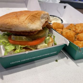 Wahlburgers - Crispy chicken with Parmesan garlic tots. - American Near Me - Jamestown, California Wahlburgers - Crispy chicken with Parmesan garlic tots. - American Near Me - Jamestown, California