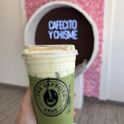 The Cafecito Spot - Matcha latte with banana cream cold foam