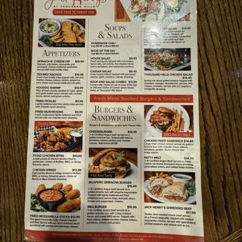 Jack Henry's at Thousand Hills - Menu - Burgers Near Me - Branson, Missouri