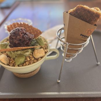 Sweet Mong - Small Matcha Bingsoo and the Korean Churro Pancake. - Coffee & Tea Near Me - Las Vegas, Nevada Sweet Mong - Small Matcha Bingsoo and the Korean Churro Pancake. - Coffee & Tea Near Me - Las Vegas, Nevada