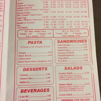 Bellonas Pizza - Menu page 2 - Pizza Near Me - Chicago, Illinois