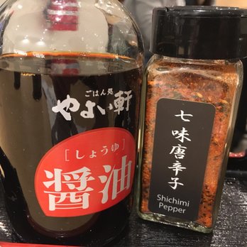 YAYOI - Japanese seasonings on the table (shoyu & togarashi) - Japanese Near Me - San Mateo, California YAYOI - Japanese seasonings on the table (shoyu & togarashi) - Japanese Near Me - San Mateo, California