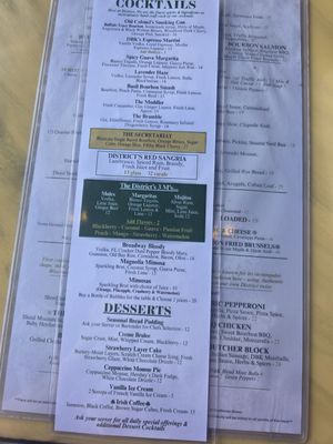Menu photo 2 District Bar and Kitchen Ocala, FL
