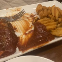 TMH Meatloaf with house made red sauce glaze. What a joke. TMH Meatloaf with house made red sauce glaze. What a joke.
