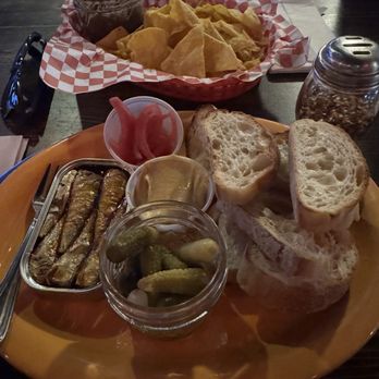 Here’s How Public House - Tinned fish snack plate, black bean dip in the back - Pubs Near Me - Boise City, Idaho Here’s How Public House - Tinned fish snack plate, black bean dip in the back - Pubs Near Me - Boise City, Idaho