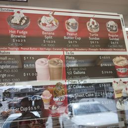 Sundae menu Sundae menu