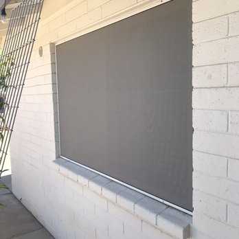 Arizona Sun Screen - 90% light blocking screen on west facing window, grey with white frame - Shades & Blinds Near Me - Phoenix, Arizona