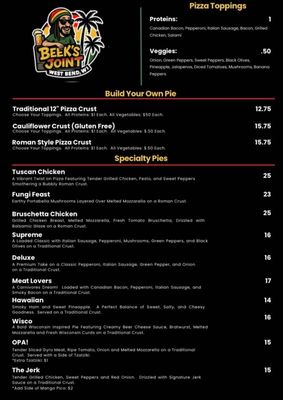 Menu photo 5 Beek's Joint West Bend, WI