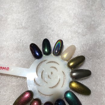 Fanci Nails - I picked the third from the left. The chrome is amazing. - Nail Salons Near Me - Lakeville, Minnesota