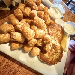 Celts Craft House - Crab cakes and tator tots