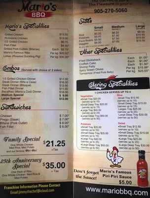 Menu photo 1 Mario's Bbq Mississauga, ON Menu photo 1 Mario's Bbq Mississauga, ON