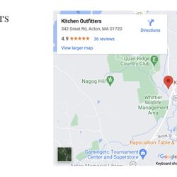 Kitchen Outfitters - Visit Kitchen Outfitters
Acton Woods Plaza

Intersection of Routes 2A & 27
342 Great Road
Acton, MA 01720 
978-263-1955
Open in maps