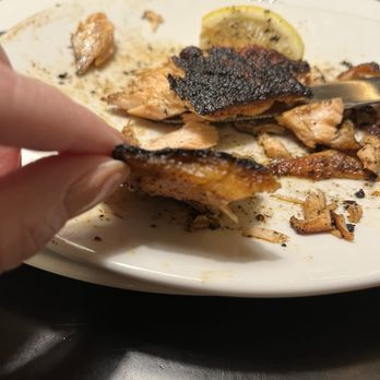 110 Grill - Salmon with Cajun seasoning it was thin salmon that the top half was burnt to a crisp. Waitress was great, manager was an ass. - New American Near Me - Worcester, Massachusetts 110 Grill - Salmon with Cajun seasoning it was thin salmon that the top half was burnt to a crisp. Waitress was great, manager was an ass. - New American Near Me - Worcester, Massachusetts