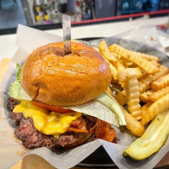 Fuzzy's Southside Pub & Grill - "California" burger special with fries - Sports Bars Near Me - Waukesha, Wisconsin Fuzzy's Southside Pub & Grill - "California" burger special with fries - Sports Bars Near Me - Waukesha, Wisconsin