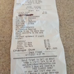 Baskin Robbins - Price on receipt is different from board in store