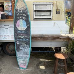 The Shorehouse Coffee & Shaved Ice - Extensive menu and some counter seating while you wait.