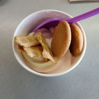 The Yogurt Shop - Candy Cane Custard yogurt with mini wagers and waffle pieces - yum! - Ice Cream & Frozen Yogurt Near Me - Laurel, Montana