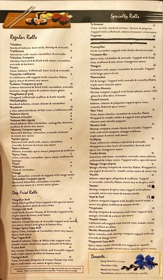 Menu photo 6 Blue Orchid Charlotte, NC