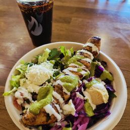 The protein bowl and coke zero The protein bowl and coke zero