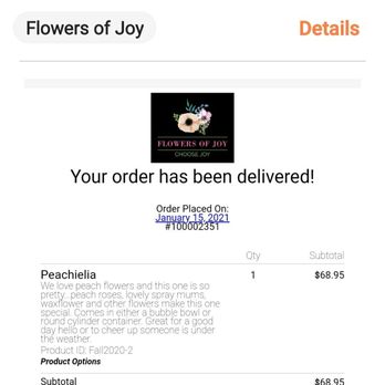 Flowers of Joy - Invoice - Florists Near Me - Concord, California Flowers of Joy - Invoice - Florists Near Me - Concord, California