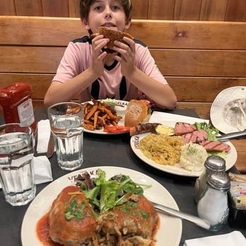 Veselka - Stuffed Cabbage, Meat Plate Combo , Chicken Schnitzel Dinner - Ukrainian Near Me - New York, New York Veselka - Stuffed Cabbage, Meat Plate Combo , Chicken Schnitzel Dinner - Ukrainian Near Me - New York, New York