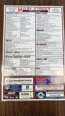 Menu photo 4 Main Street Restaurant Snellville, GA Menu photo 4 Main Street Restaurant Snellville, GA