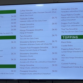 Wada Boba Tea - Menu - Bubble Tea Near Me - Garner, North Carolina