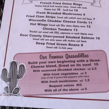 Coyote Roadhouse - Menu - American Near Me - Baileys Harbor, Wisconsin Coyote Roadhouse - Menu - American Near Me - Baileys Harbor, Wisconsin