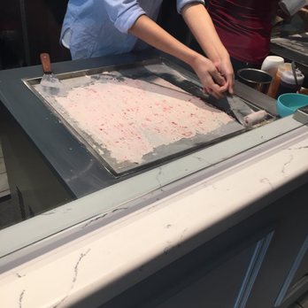 Arctic Bites - The staff prepares your order behind a glass wall so you can watch them make the rolls - Ice Cream & Frozen Yogurt Near Me - Toronto, Ontario Arctic Bites - The staff prepares your order behind a glass wall so you can watch them make the rolls - Ice Cream & Frozen Yogurt Near Me - Toronto, Ontario
