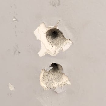 Leave It To Manny - The holes they left in my wall after Manny's tech forced drywall anchors into my plaster wall. - Handyman Near Me Leave It To Manny - The holes they left in my wall after Manny's tech forced drywall anchors into my plaster wall. - Handyman Near Me