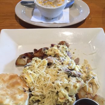Crooked Tree Cafe - Smoked scramble and cheese grits. - Cafes Near Me - Marietta, Georgia