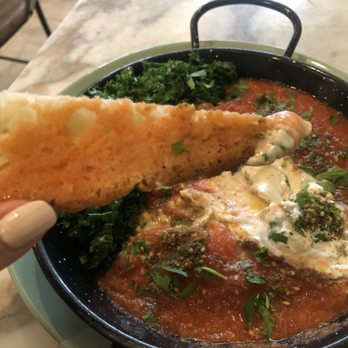 Chaumont - Moroccan version of 'shakshuka' baked eggs in tomatoes and herbs and cheese - Bakeries Near Me - Beverly Hills, California Chaumont - Moroccan version of 'shakshuka' baked eggs in tomatoes and herbs and cheese - Bakeries Near Me - Beverly Hills, California