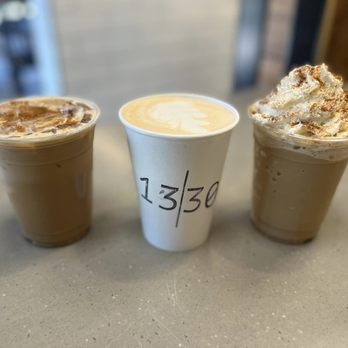 1330 Coffee - three cups of coffee on a table - Coffee & Tea Near Me - Canyon, Texas 1330 Coffee - three cups of coffee on a table - Coffee & Tea Near Me - Canyon, Texas