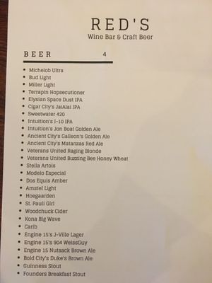 Menu photo 8 Red's Wine Bar Green Cove Springs, FL