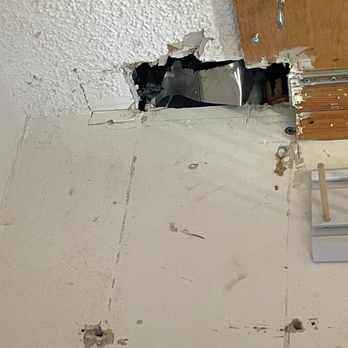 All County Painters - did not even close the hole after he cut the pipe - Painters Near Me