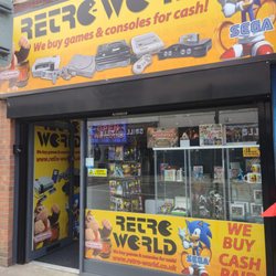 Retro World - The shop window and front door picture.