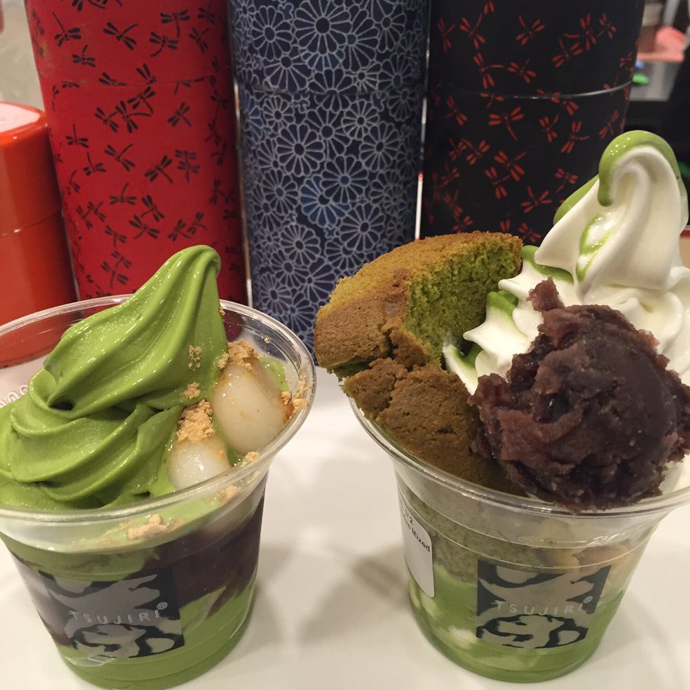 Tsujiri - Shiratama Sundae (left) and Chiffon Cake Sundae (right) - Tea Rooms Near Me - Toronto, Ontario Tsujiri - Shiratama Sundae (left) and Chiffon Cake Sundae (right) - Tea Rooms Near Me - Toronto, Ontario