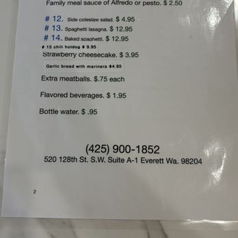 Spaghetti R Us - Menu - Italian Near Me - Everett, Washington